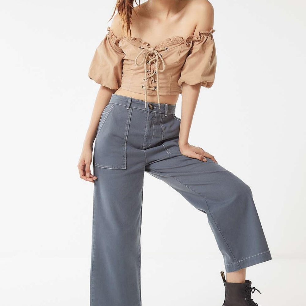 BDG High Waist Contrast Stitch Carpenter Jean